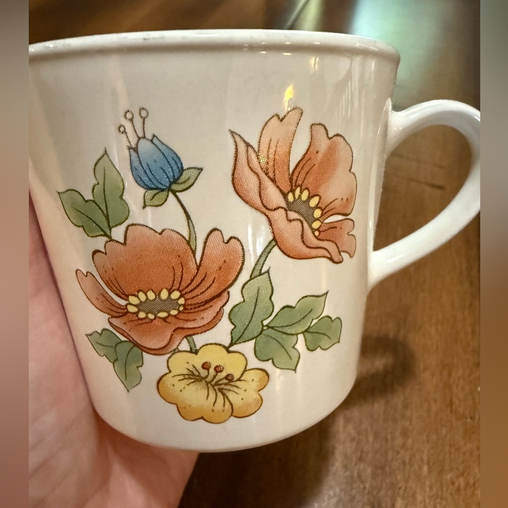 Corning Royal Garden Pattern Set Of 4 Tea Or Coffee 3" x 4" Vintage Coffee Tea